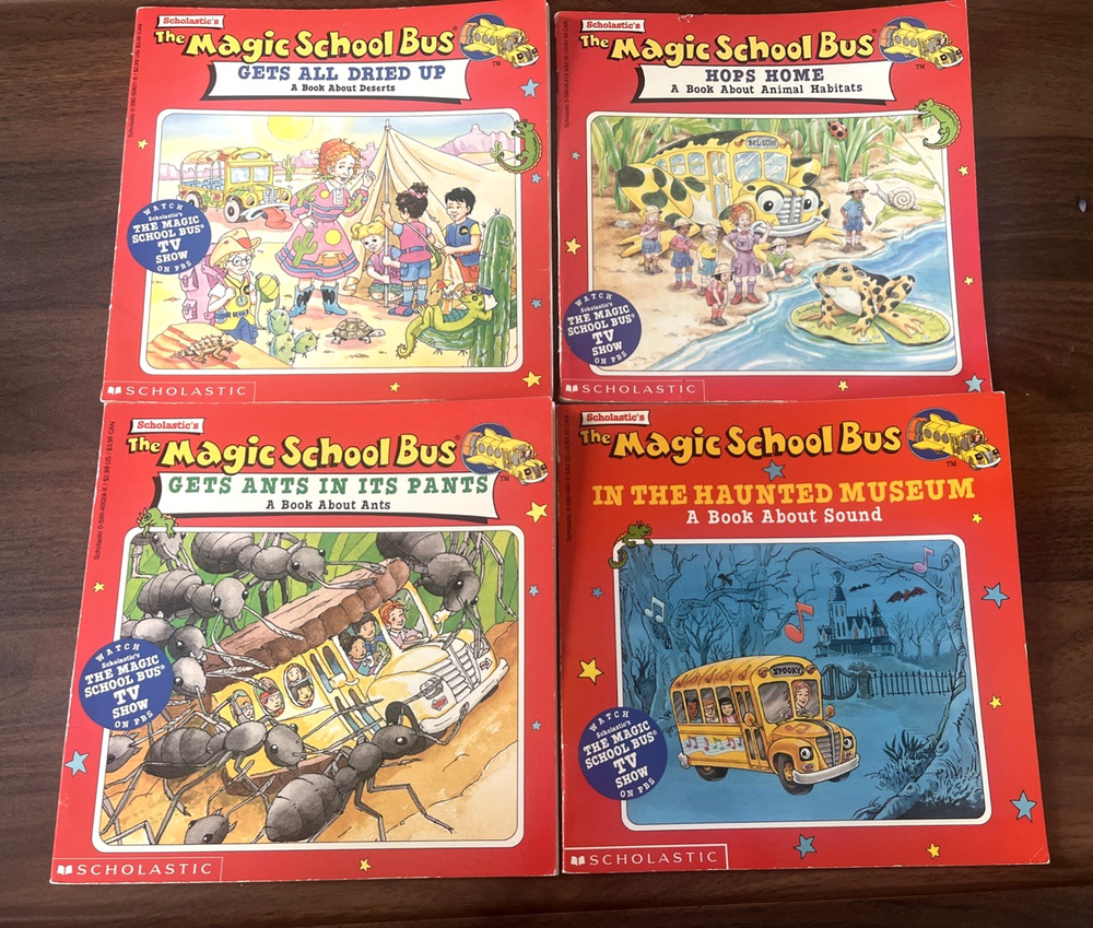 4 Vintage The Magic School Bus Books by Joanna Cole Illustrated by Bruce Degen
